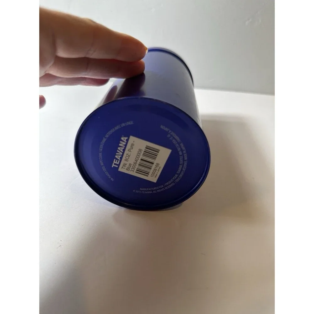 Teavana Pure Blue 8oz Loose Leaf Tea Tin Canister - Storage Container EMPTY
